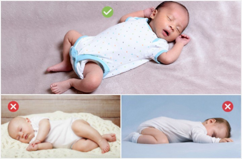 Sleeping Positions for babies and newborns. On back is good, onside and stomach are not good. Sleeping Positions for babies and newborns. On back is good, onside and stomach are not good.